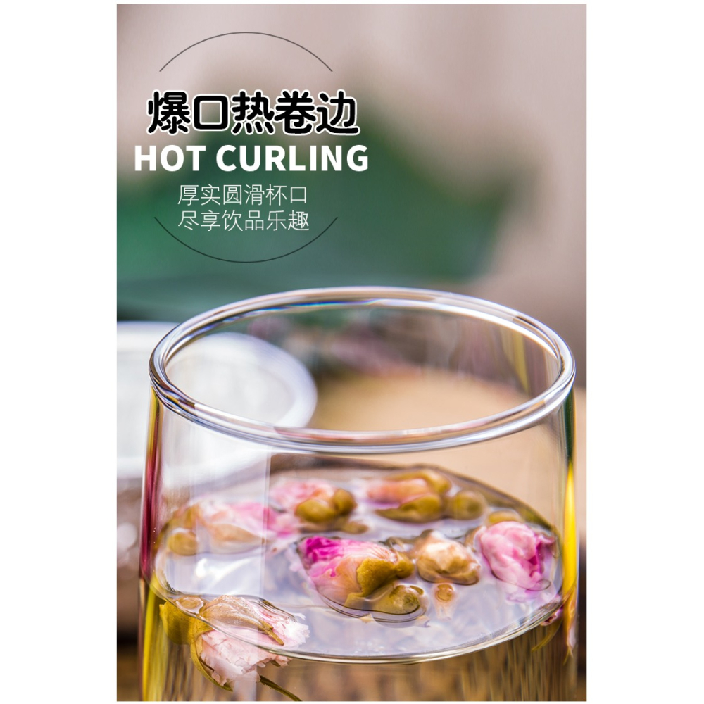 進口輕奢玻璃杯子家用透明喝水杯牛奶杯客廳耐熱綠茶杯6只套裝-細節圖10