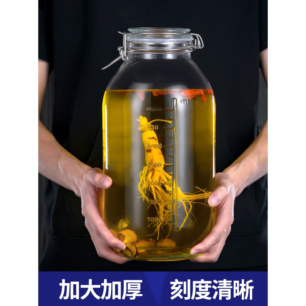 泡酒玻璃瓶專用酒瓶家用密封帶蓋釀酒果酒罐青梅楊梅酒空瓶發酵罐-細節圖2