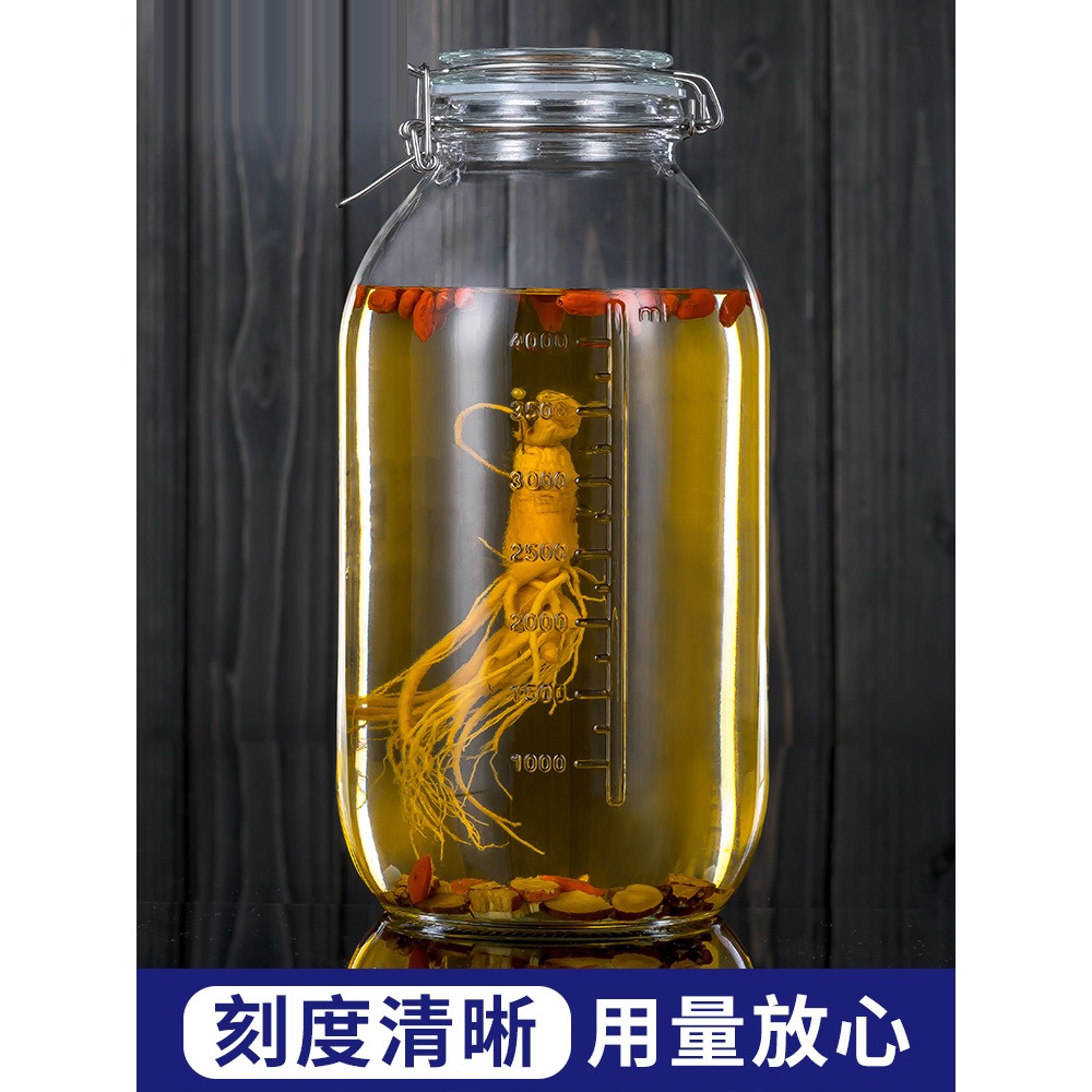 泡酒玻璃瓶專用酒瓶家用密封帶蓋釀酒果酒罐青梅楊梅酒空瓶發酵罐-細節圖5