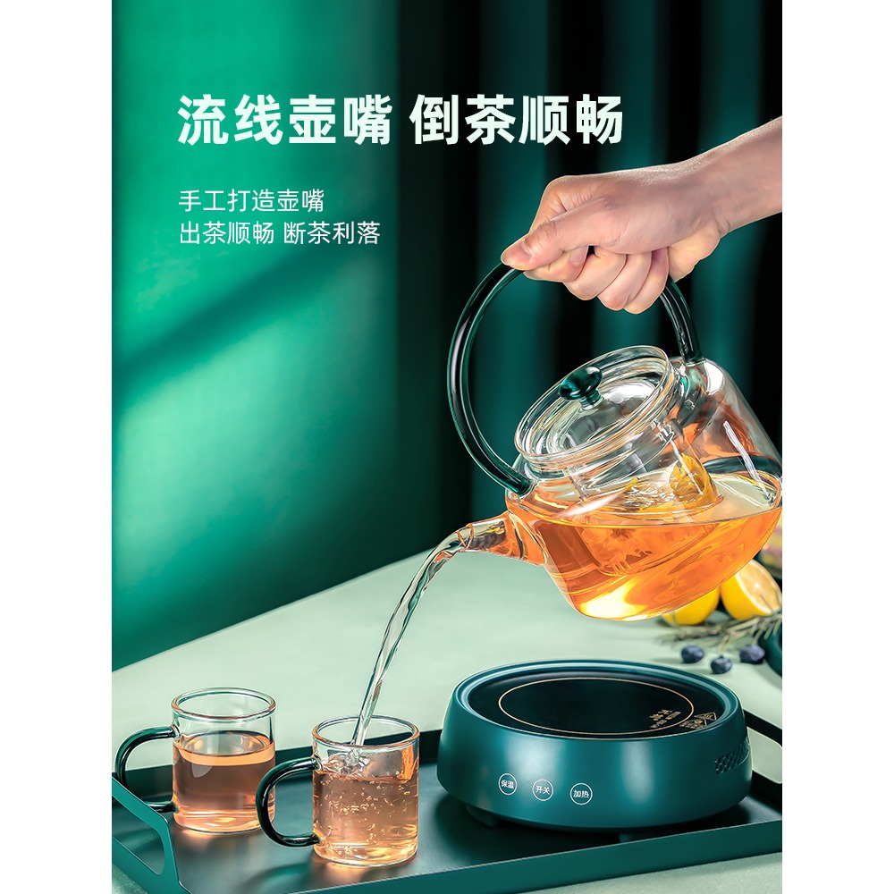 輕奢玻璃茶具套裝家用簡約透明客廳功夫茶具小套會客泡茶壺茶杯-細節圖3
