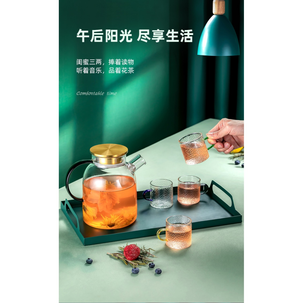 輕奢玻璃茶具套裝家用簡約透明客廳功夫茶具小套會客泡茶壺茶杯-細節圖8