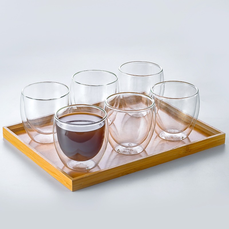 雙層玻璃杯隔熱防燙家用套裝透明咖啡杯牛奶杯喝水杯子耐熱茶杯-細節圖5