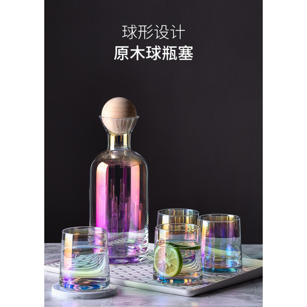 北歐ins風輕奢創意彩色玻璃杯家用牛奶杯果汁杯網紅喝水杯子套裝-細節圖9