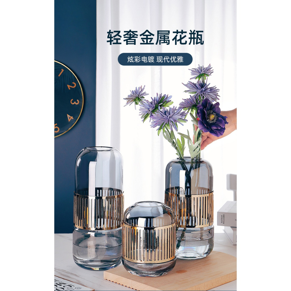 花瓶擺件客廳插花桌面家居裝飾品輕奢高檔創意簡約現代花藝擺件-細節圖6