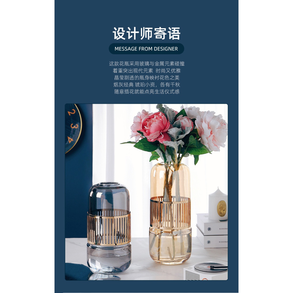 花瓶擺件客廳插花桌面家居裝飾品輕奢高檔創意簡約現代花藝擺件-細節圖7