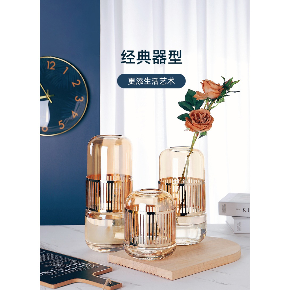 花瓶擺件客廳插花桌面家居裝飾品輕奢高檔創意簡約現代花藝擺件-細節圖9