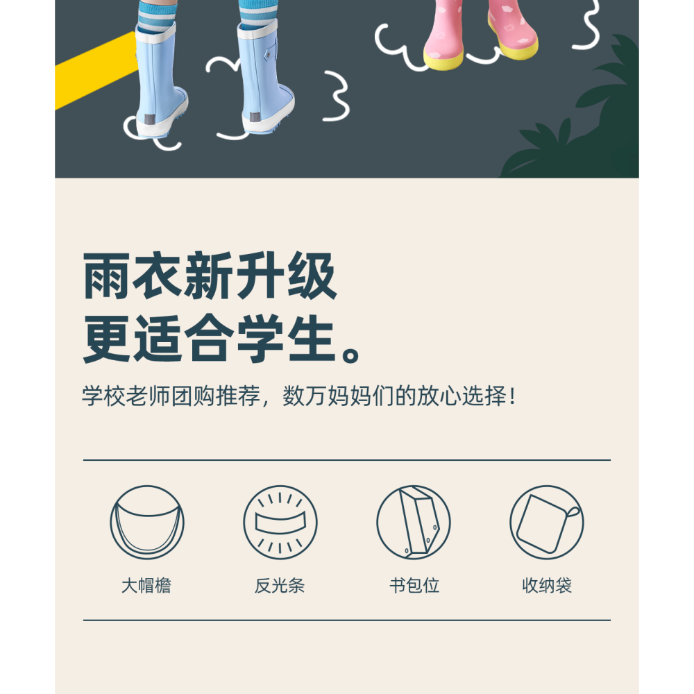 兒童雨衣男童小孩全身防水女童寶寶幼兒園透明恐龍小學生雨披-細節圖7