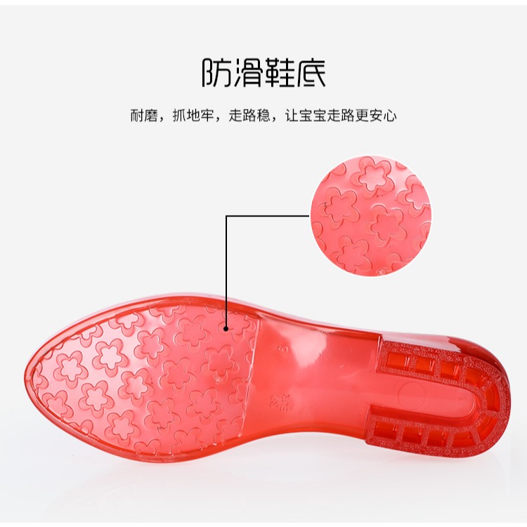 大童雨靴女士防水防滑時尚透明女式外穿雨鞋水鞋成人短筒水靴靴子-細節圖4