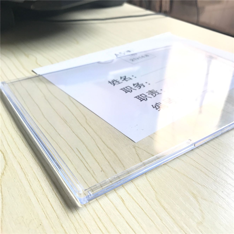 雙層透明亞克力A4照片盒標簽相框插槽有機塑料展示臺簽職務牌崗位-細節圖2