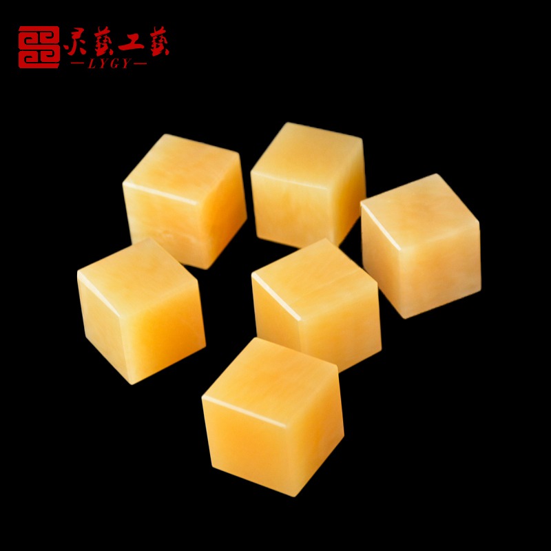 祭祀殯葬白事喪葬用品金磚立方體天然精拋光米黃玉四方體定製-細節圖3