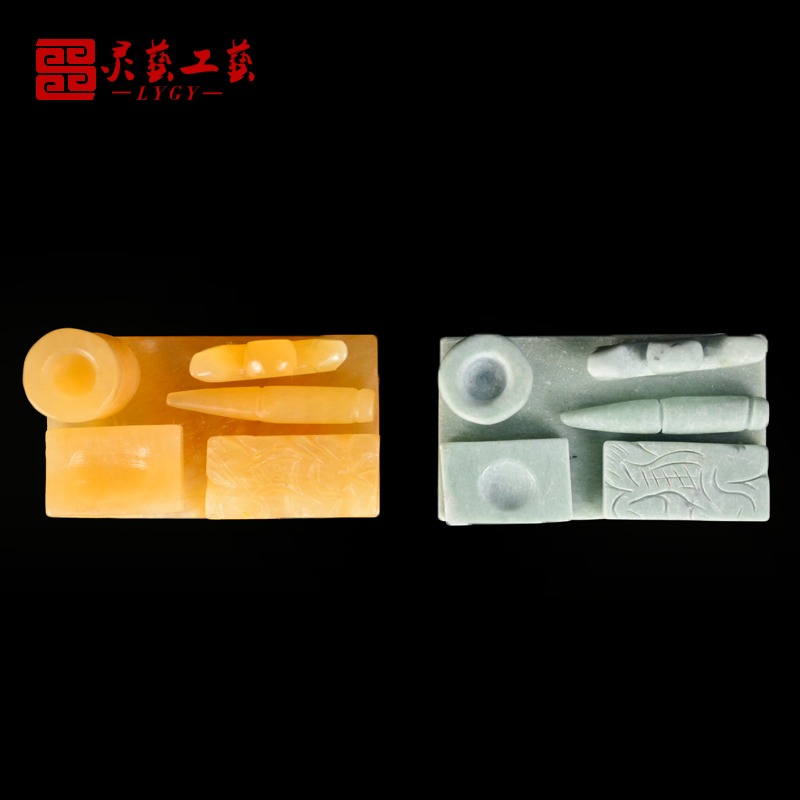天然玉石隨葬陪葬喪葬下葬用品文房四寶骨灰盒前擺件殯葬墓地用品-細節圖2