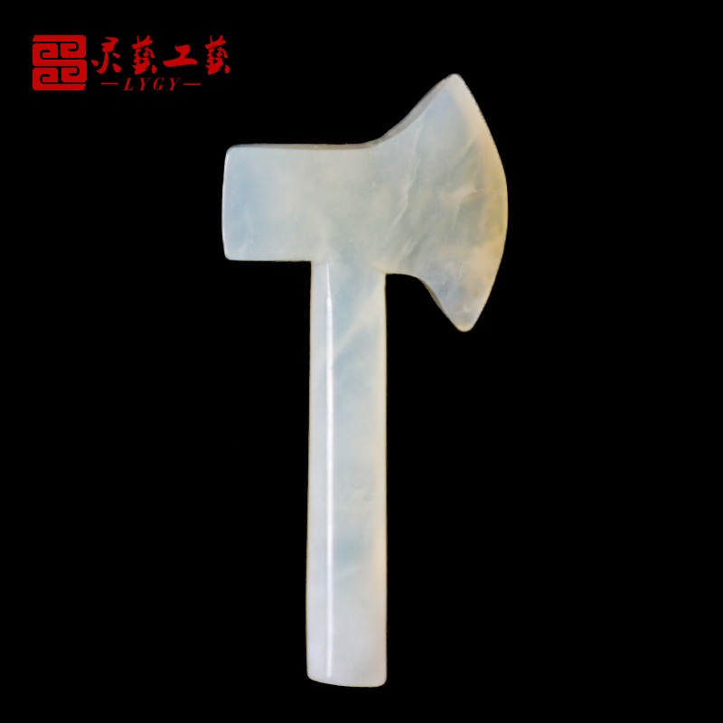 白事祭祀硬料藍田玉岫玉小斧頭骨灰盒隨葬陪葬品墓地下葬用品-細節圖2