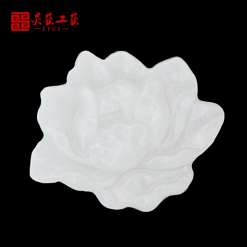 天然玉石漢白玉荷花蓮花擺件殯葬用品助運骨灰盒隨葬殯葬用品下葬-細節圖3