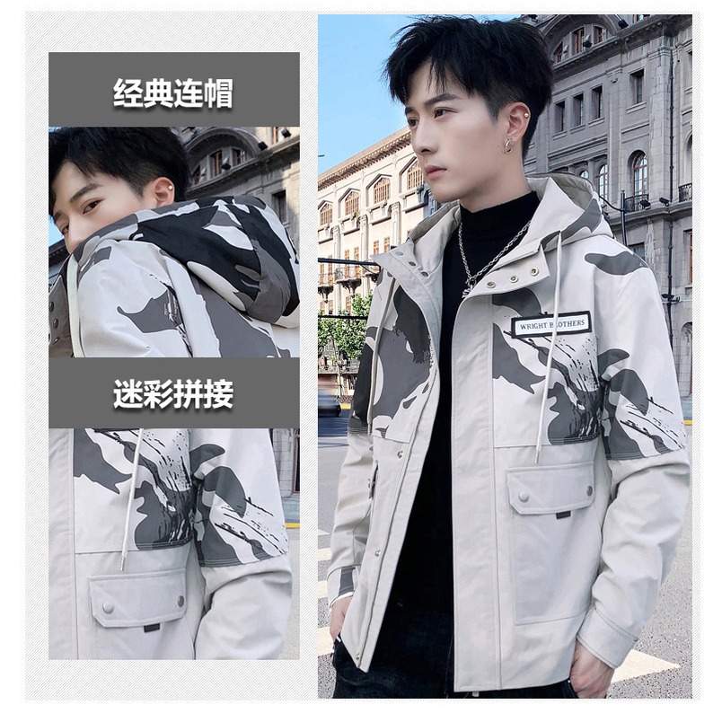 加絨夾克男士秋冬季2021新款上衣服潮流帥氣棉衣休閑寬松加厚外套-細節圖7