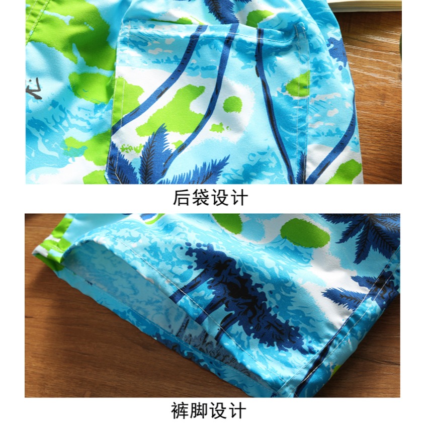 夏季休閑五分沙灘短褲男士居家寬松大褲衩子褲頭外穿速幹青年補貼-細節圖7