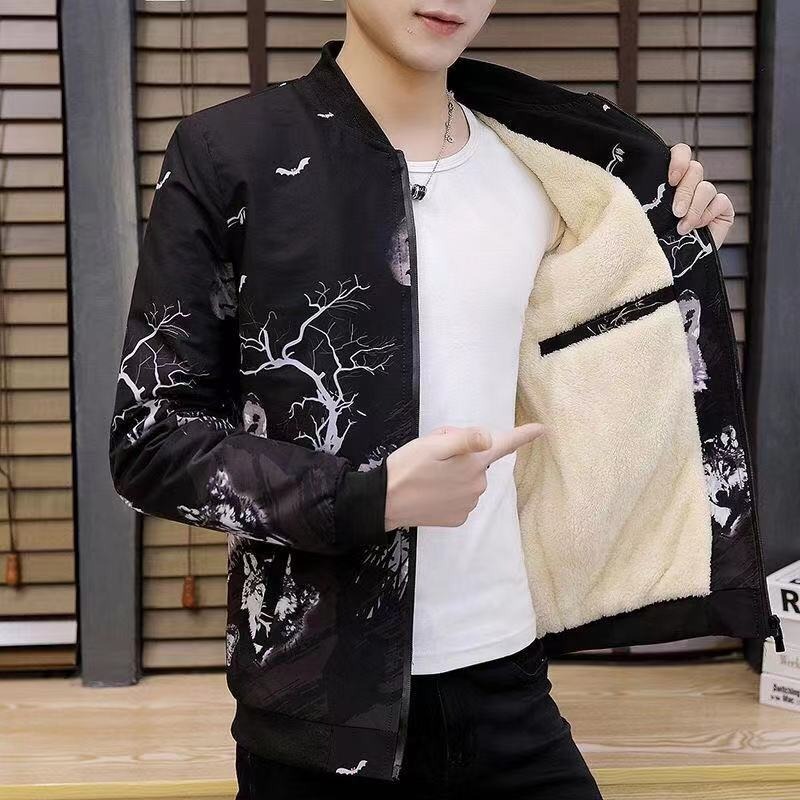 秋冬季加絨加厚夾克男士休閑韓版青少年學生棉襖外套百搭短款褂子-細節圖3
