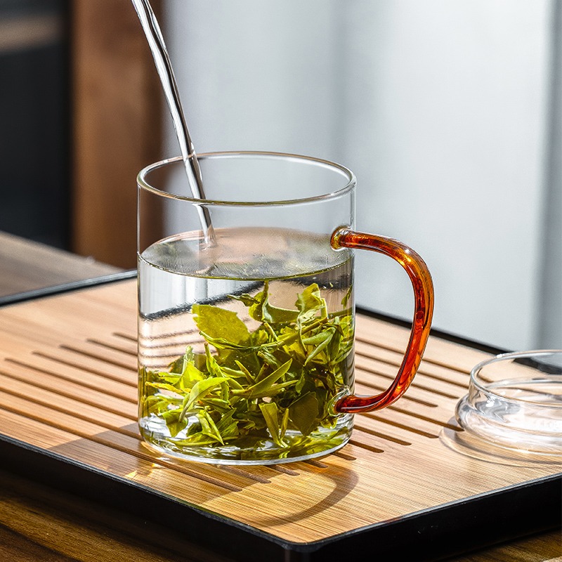 男士玻璃茶杯家用泡茶杯辦公室帶把帶蓋加厚杯子耐熱綠茶杯待客用-細節圖3