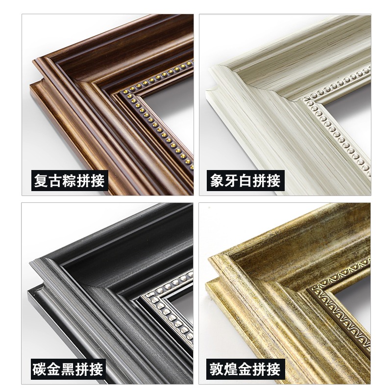 歐式復古油畫畫框外框數字油畫相框定製鏡子裝裱框拍照道具像框架-細節圖5