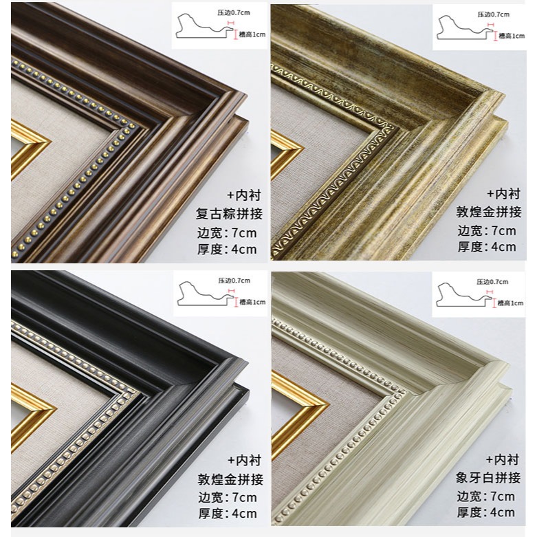 歐式復古油畫畫框外框數字油畫相框定製鏡子裝裱框拍照道具像框架-細節圖10