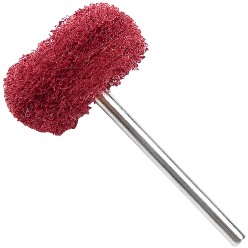 百潔布磨頭3mm柄不銹鋼拉絲輪去毛刺拋光除銹飛翼纖維尼龍打磨頭-細節圖5