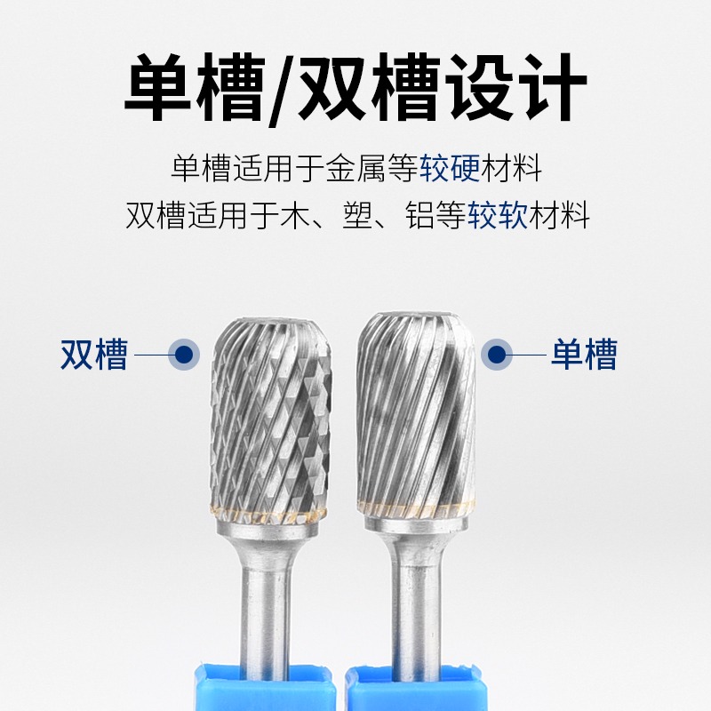 保聯硬質合金旋轉銼 W型圓柱鎢鋼銑刀 金屬打磨頭 金屬鎢鋼磨頭-細節圖2