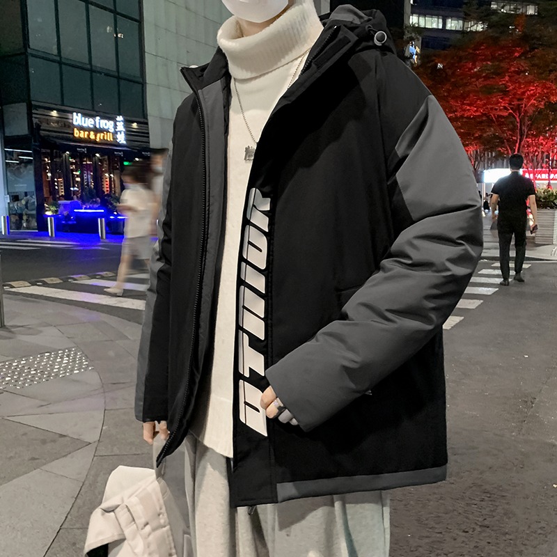 棉衣男士冬季2021新款寬松韓版潮流ins加絨加厚棉襖羽絨棉服外套-細節圖2