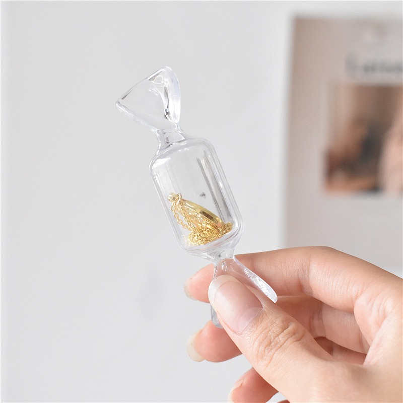 【秒】迷你便攜透明糖果收納盒ins風格戒指小耳飾品盒送人小禮盒-細節圖3