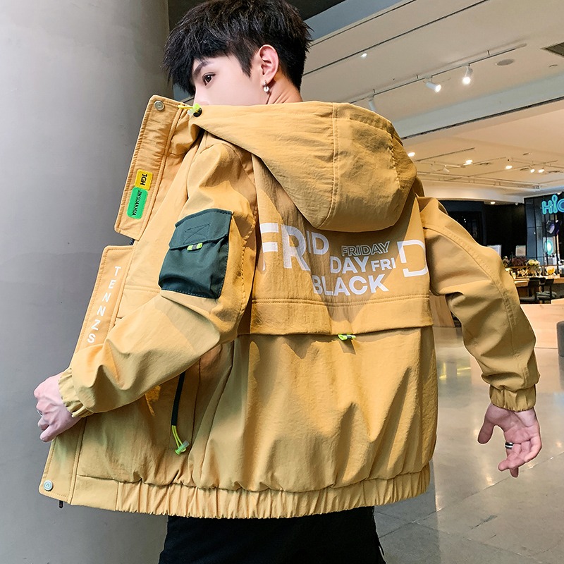男士加絨加厚外套秋冬季潮牌工裝青少年學生2021新款羽絨棉服夾克-細節圖4