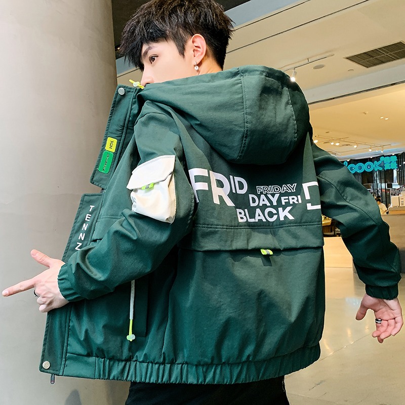 男士加絨加厚外套秋冬季潮牌工裝青少年學生2021新款羽絨棉服夾克-細節圖5