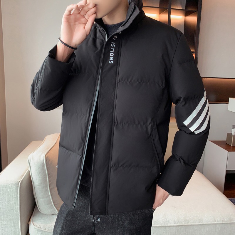 棉衣男士秋冬季外套2021新款棉襖子潮牌羽絨棉服加絨加厚冬裝衣服-細節圖2