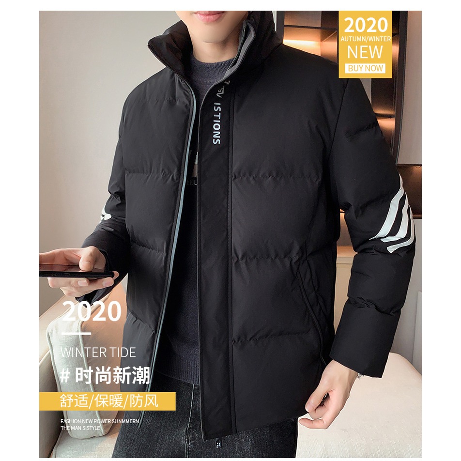 棉衣男士秋冬季外套2021新款棉襖子潮牌羽絨棉服加絨加厚冬裝衣服-細節圖7