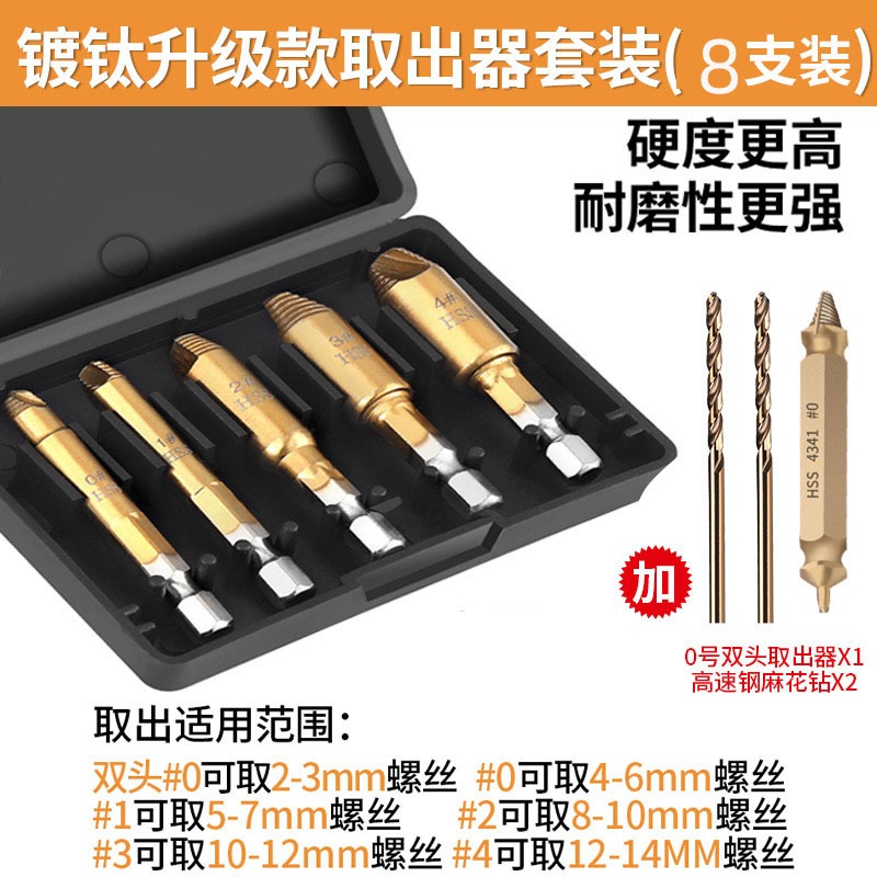 斷絲取斷頭螺絲取出器神器工具萬能取絲器專用滑絲反牙錐拆卸內絲-細節圖5