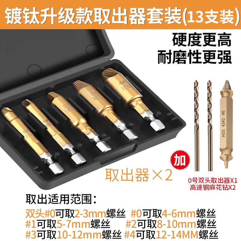斷絲取斷頭螺絲取出器神器工具萬能取絲器專用滑絲反牙錐拆卸內絲-細節圖7