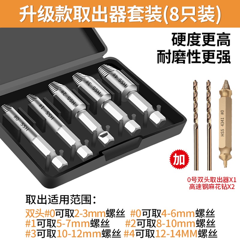 斷絲取斷頭螺絲取出器神器工具萬能取絲器專用滑絲反牙錐拆卸內絲-細節圖8