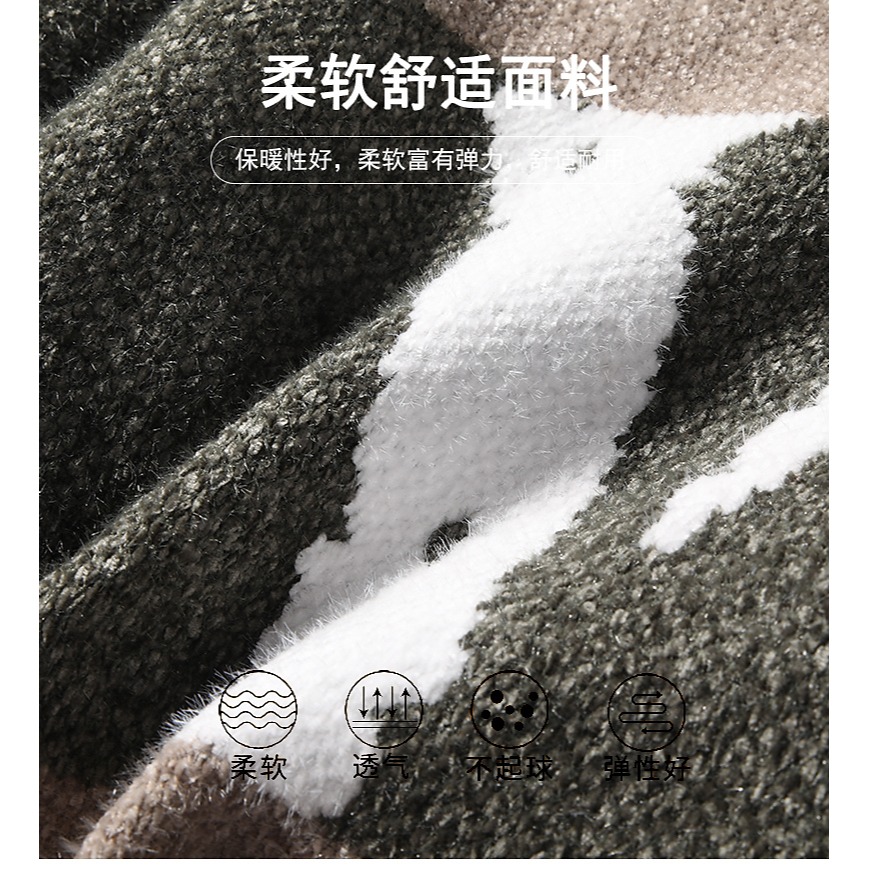 金貂絨加絨加厚高領毛衣男士秋冬季上衣服潮流韓版保暖打底衫外套-細節圖5