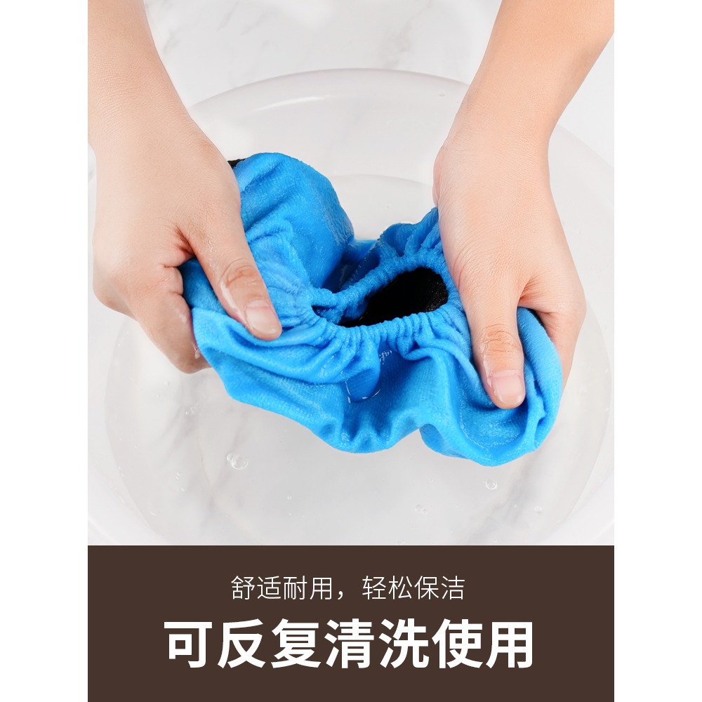 靚滌絨布料鞋套家用室內防滑底布腳套可反復洗加厚耐磨一次性學生-細節圖3