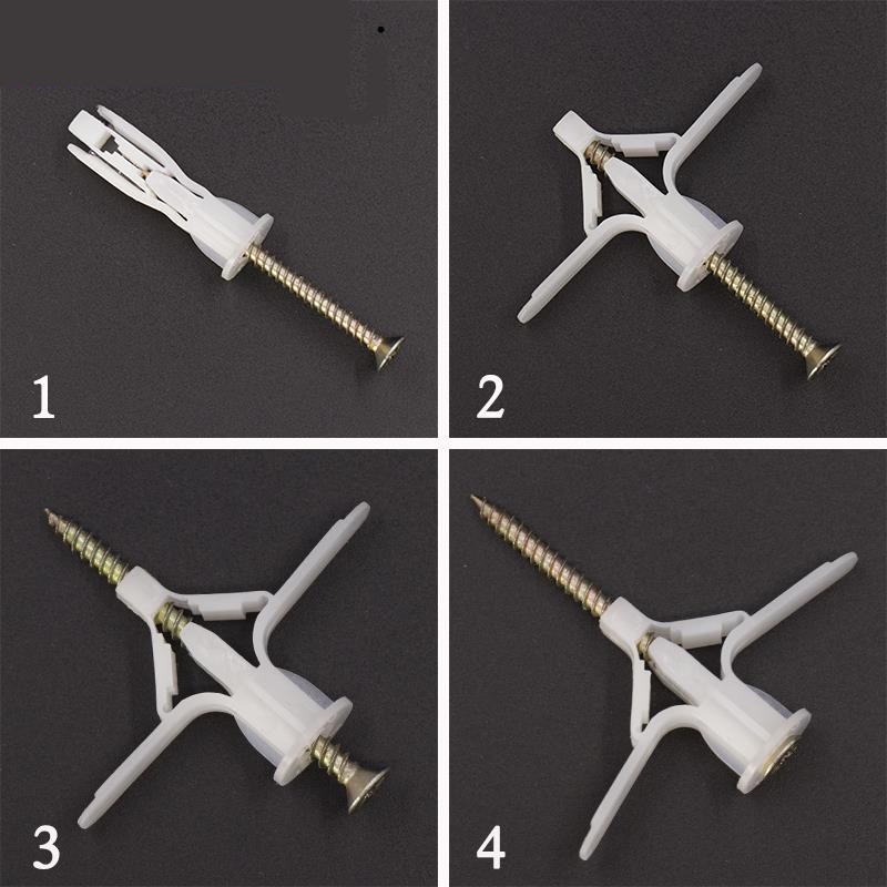 脹栓塑料石膏板膨脹螺絲空心磚墻飛機膠塞彭張膠粒羅鏍絲澎漲傘型-細節圖3