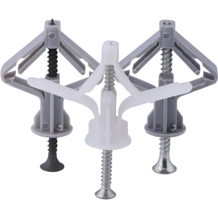 脹栓塑料石膏板膨脹螺絲空心磚墻飛機膠塞彭張膠粒羅鏍絲澎漲傘型-細節圖4