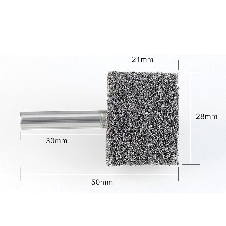 纖維磨頭 不織布輪尼龍打磨頭拉絲金屬不銹鋼拋光輪電磨頭 6MM柄-細節圖3