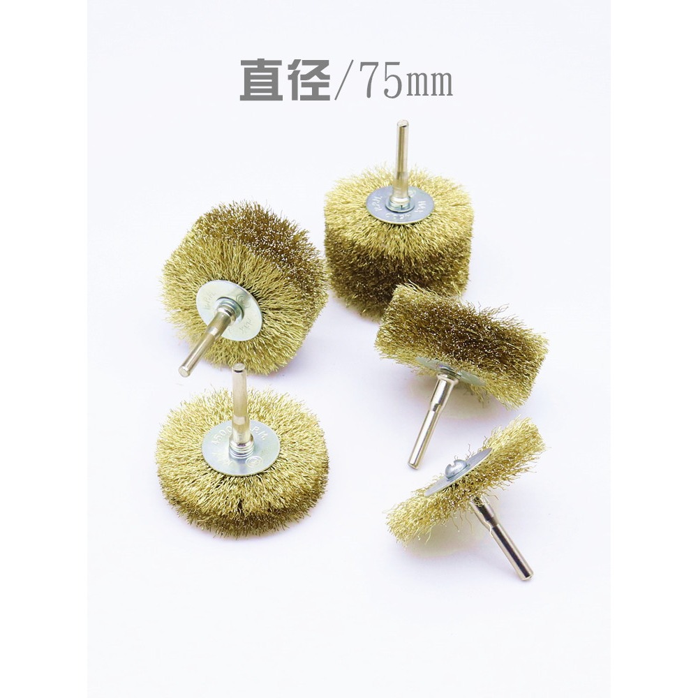 鋼絲刷頭木雕打磨刷鋼絲除銹刷電動鋼絲刷頭根雕打磨刷帶柄刷帶柄-細節圖4