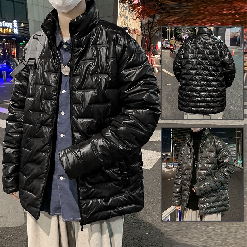 男士冬季輕薄款棉衣潮流保暖休閑羽絨棉服青少年短款立領冬裝外套-細節圖2
