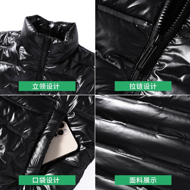男士冬季輕薄款棉衣潮流保暖休閑羽絨棉服青少年短款立領冬裝外套-細節圖5