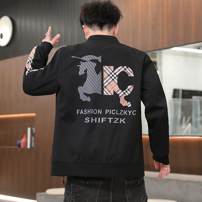 2021新款潮流外套男秋季夾克男士寬松風衣春秋衣服休閑復古工裝潮-細節圖5