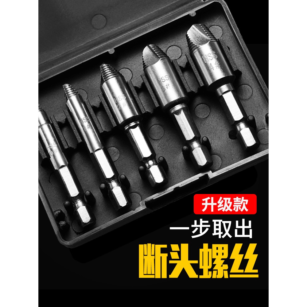 斷頭螺絲取出器滑牙破損螺釘取出拆除工具起子雙頭斷絲反向取出器-細節圖3