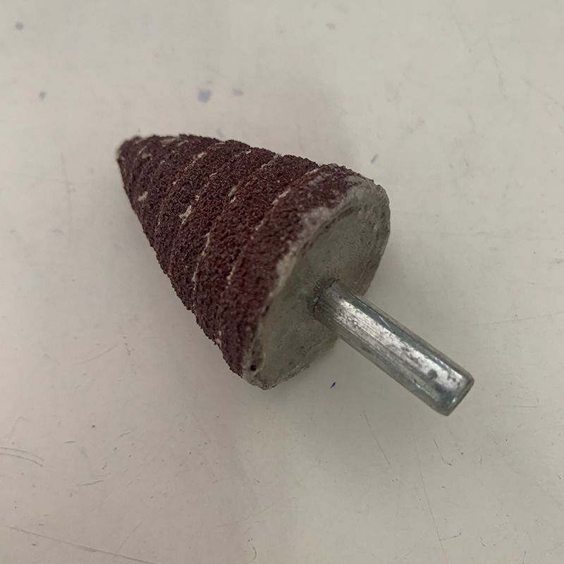 不銹鋼拋光輪帶柄百葉輪電鉆磨頭圓形小型砂布百葉磨頭千葉輪-細節圖5