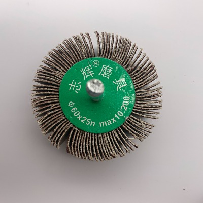 不銹鋼拋光輪帶柄百葉輪電鉆磨頭圓形小型砂布百葉磨頭千葉輪-細節圖6
