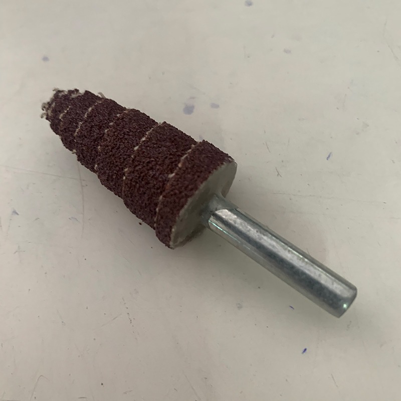不銹鋼拋光輪帶柄百葉輪電鉆磨頭圓形小型砂布百葉磨頭千葉輪-細節圖9