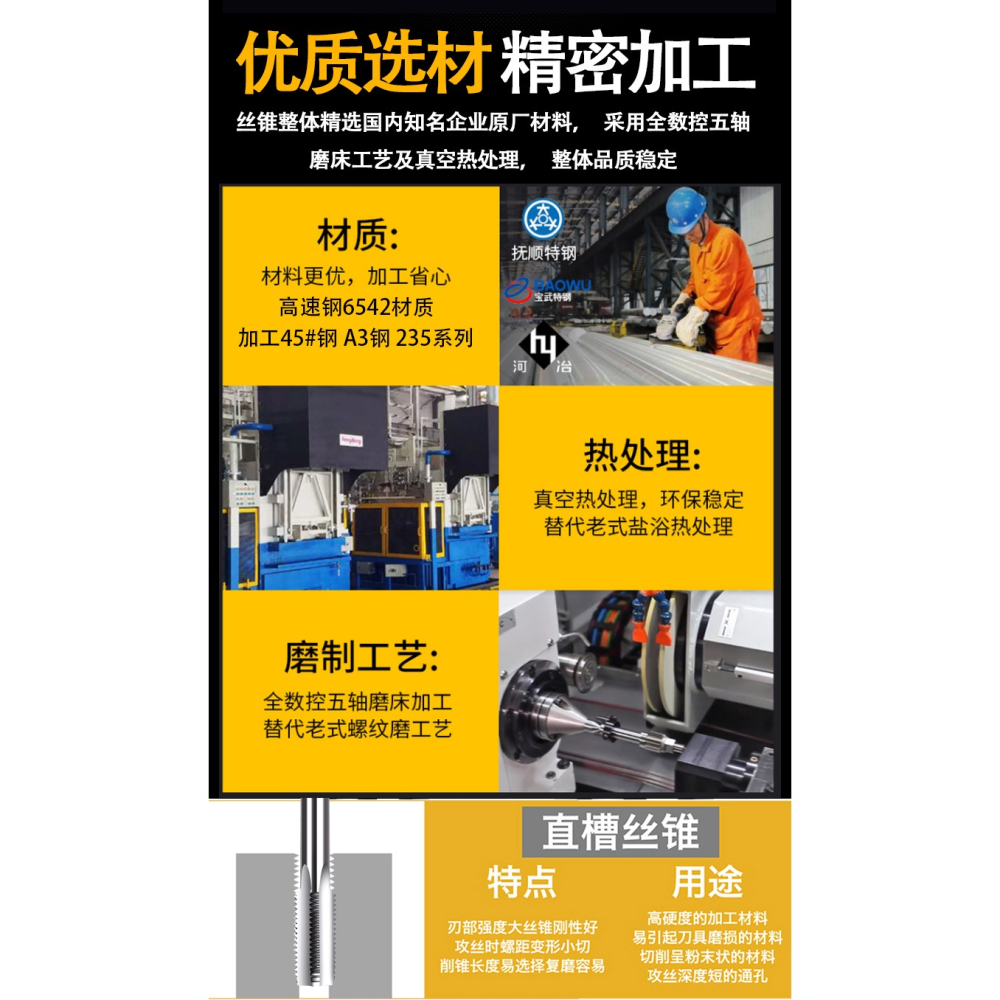 加長絲錐M2m3M4M5m6m8M10M12m14M1690mm100MMX120L150x200l250mm-細節圖5
