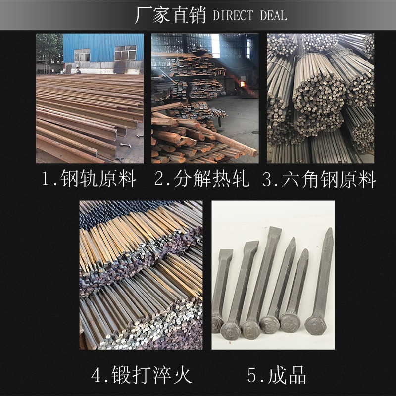 鏨子水泥鑿子特鋼扁頭鑿樣沖沖子鑿劈石器石匠錘子石工鑿釬子-細節圖3