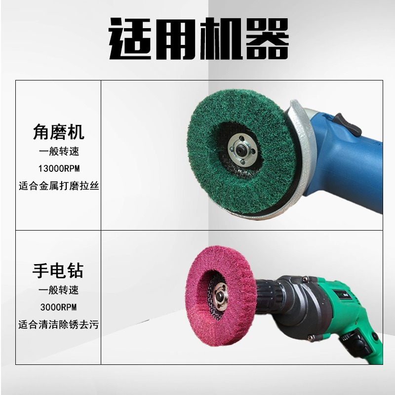 立式100百潔布拋光輪角向飛翼輪拉絲輪百潔布打磨輪除銹拉絲清潔-細節圖3